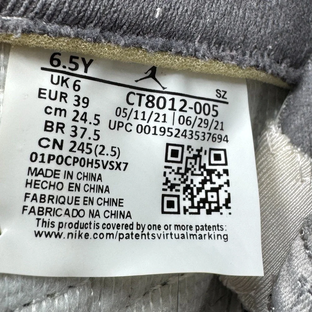 Air Jordan 11 Retro Cool Grey GS CT8012-005 Youth 6.5Y Gray White Sneakers